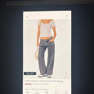 Edikted Black Washed Wide Leg Jeans